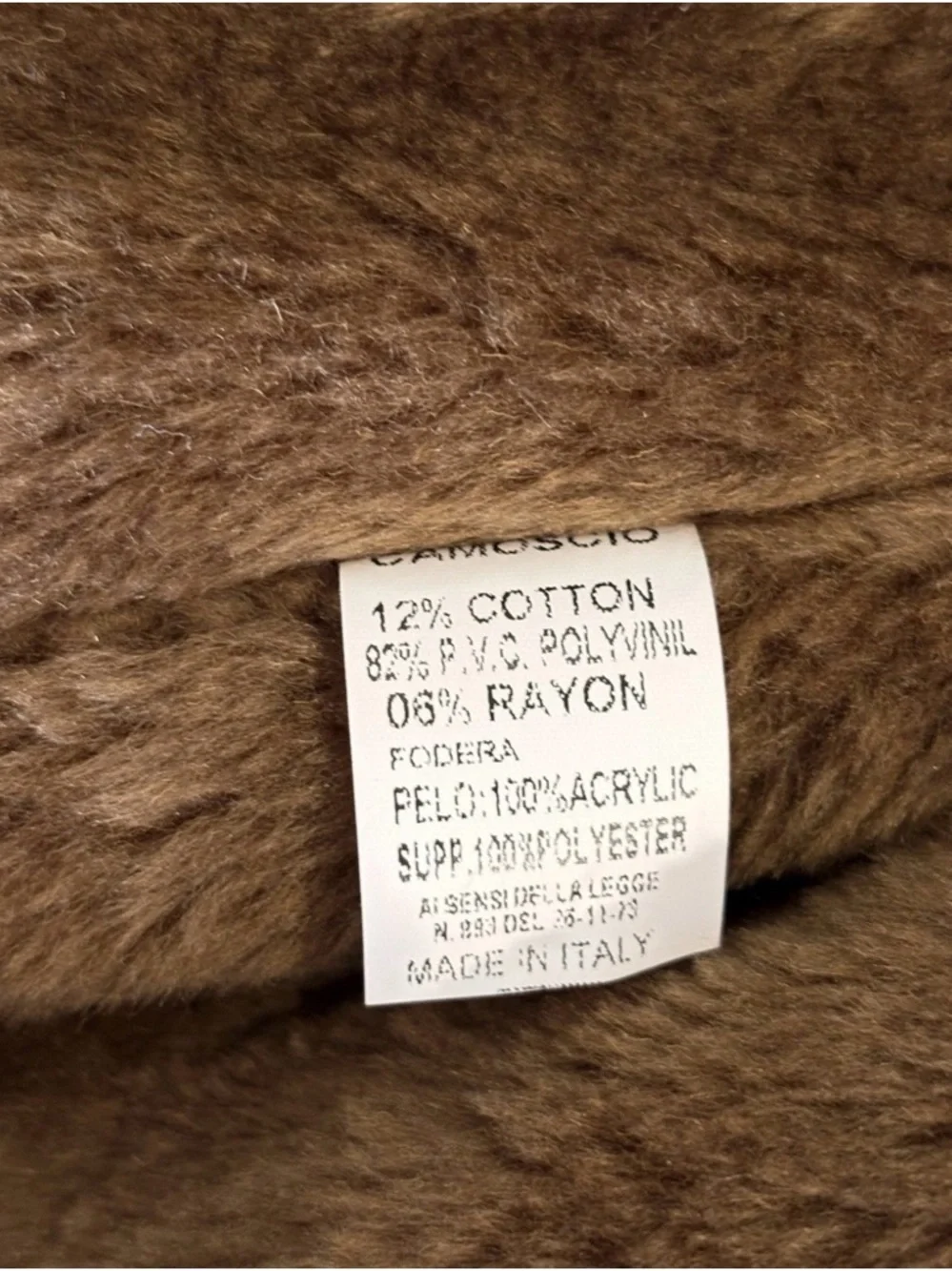 T. Shearling Men’s XL Brown Overcoat Button Shawl Collar Lined Pockets Mid - Picture 8 of 9